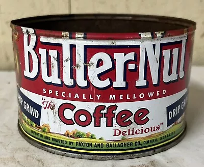 Vintage Butter-Nut Coffee Can No Lid 1lb Coffee Tin • $9.99