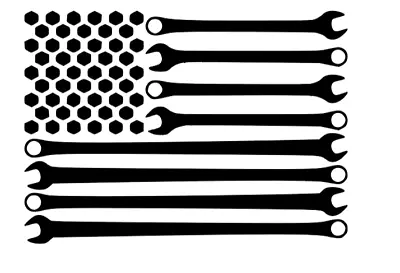 American Flag Wrenches Vinyl Decal Car Mechanics Toolbox Laptop Sticker • $4.99