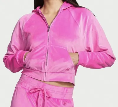 Victoria Secret Pink Velour Set Pants & Jacket Tracksuit Jogger Large New VS-51B • $87.47