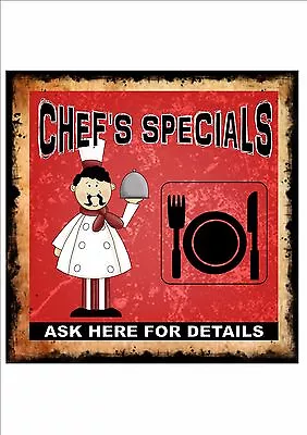 Chefs Menu Board Pub Cafe Vintage Retro Sign Restaurant Menu Wall Plaque • £8.60