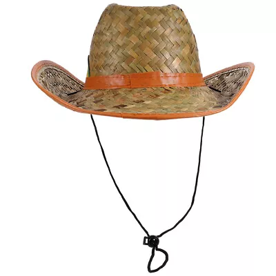 Straw Cowboy Hat For Fishing Hiking And Beach-MG • £10.82