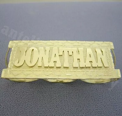 Men's Jonathan 3 Finger Name Ring 925 Silver Gold Plated • $350