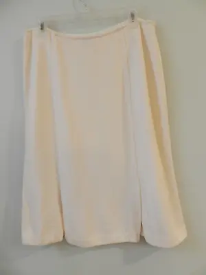 ST. JOHN COLLECTION  Ivory Cream Knit Front/Back Slits Side Zip Skirt Size 10 • $54