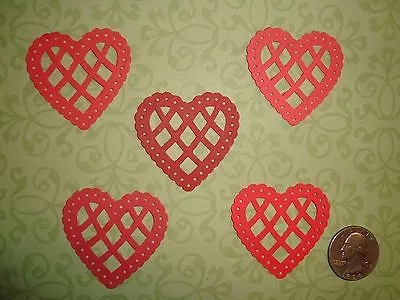 30 Red Valentine Martha Stewart Lace Scallop Heart Die Cuts Punches 5 Shades • $1.99