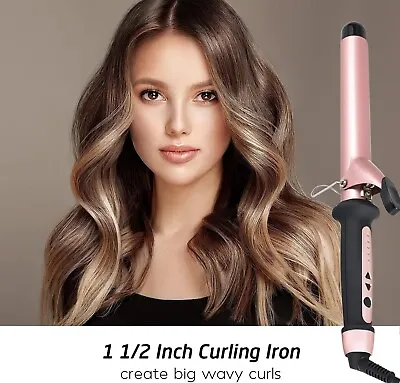 Curling Tongs Curling Wand 38mm Hair Curler Large Barrel Curling  For Long Hair • £14.99