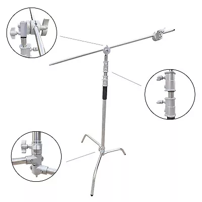 Photography C Stand 10.83ft Boom Arm Kit Studio Heavy Duty Stainless Steel Stand • $106.99