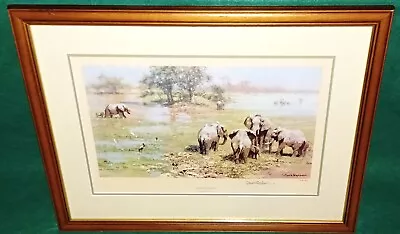 David Shepherd Signed Limited Edition Colour Print Mothers Meeting 523/850 • £125