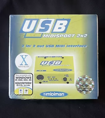 NEW USB MIDIMAN MIDISPORT 2 In 2 Out USD MIDI Interface NEW SEALED IN BOX • $39