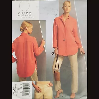 Chado Ralph Rucci For Vogue Shirt & Pants Pattern #V1054 Size 8-10-12-14 UNCUT • $13.99