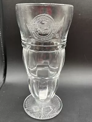 Steak N Shake Milkshake Restaurant Serving Glass 8.25  Embossed Logo 16 Ounces • $19.99