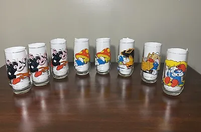 Vintage 1982 & 1983 Smurfs Peyo Collectable Drinking Glasses Lot Of 8 • $45