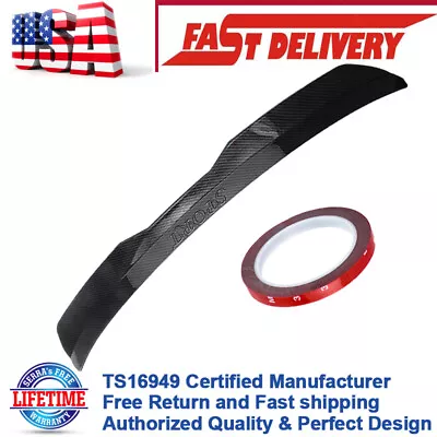 Car Rear Roof Lip Universal Spoiler Wing Carbon Black Tail Trunk Kit ABS Glossy • $36.49