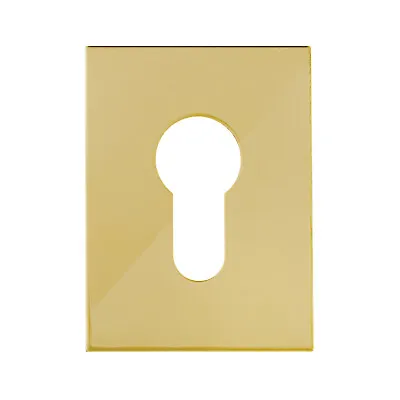 £3.49 • Buy Polished Brass ADHESIVE Escutcheon Lock Keyhole Cover Repair FlatPlate-47x63 Mm