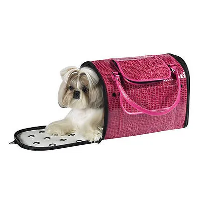$64.99 • Buy Dog/Cat/Pet/Carrier/Purse/Tote/Bag - Z & Z - Pink Croco Carrier - Medium - NEW