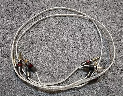 QED Silver SPEAKER CABLE 1M PAIR AIRLOC BANANA PLUGS • £15