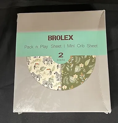 Brolex Pack N Play Mini Crib Sheet Zebra/Forest New  • $15.50