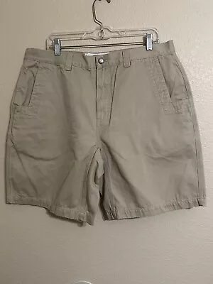 Mountain Khakis Men's Size 38 10” Relaxed Fit Beige Shorts 100% Cotton Hiking • $23