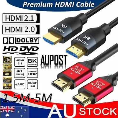 Premium HDMI Cable V2.1 V2.0 8K 4K Ultra HD XBOX PS4 PS5 TV High Speed Ethernet • $15.83