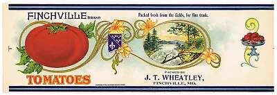 Original Tin Can Label 1915 Vintage Finchville Maryland Tomatoes Scarce • $9.95