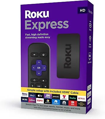 Roku Express HD Streaming Media Player With High Speed HDMI Cable - Black • $28.99