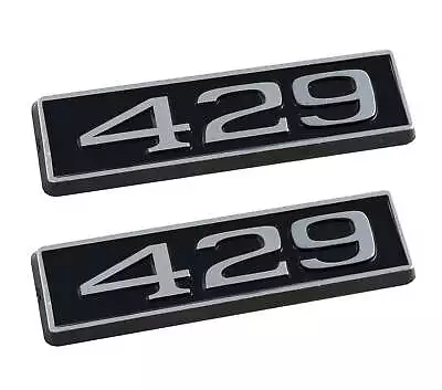 429 Ford Mustang 3.25  Engine Hood Scoop Emblems Badges Pair Black & Chrome • $19.95