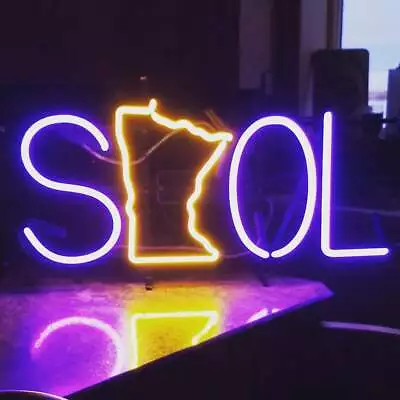 New Skol Minnesota Vikings Neon Light Lamp Sign 14 X6  Man Cave Beer • $79.78