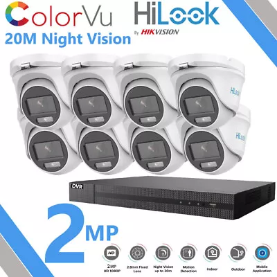 Hikvision Cctv System Colorvu 1080p Camera Kit 2mp Outdoor Color At Night & Day • £64.31