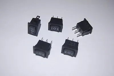 10Pcs Mini Rectangle 3 Position ON-OFF-ON Boat Rocker Switch 3 Pin 250V AC 6A • $2.46