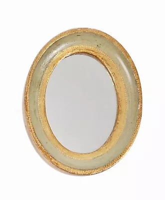 G. Vanghi Florence Italy Miniature Mirror Oval Gilt Gold Leaf Wooden Vintage • $50