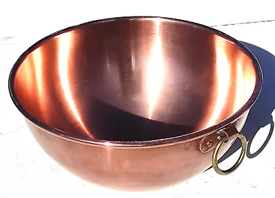 Vintage 10.8inch French Copper Mixing Bowl Made In France Mauviel 2lbs Gift Idea • $155