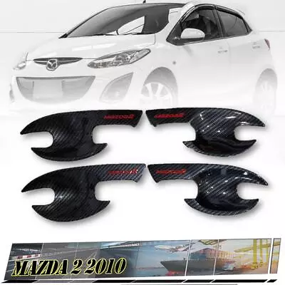 Door Handle Bowl Cover Carbon Logo Red For Mazda 2 DE DH 2009-2014 • $45.45