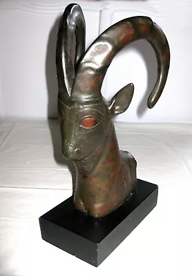 Alva Museum Replicas AMR Sculpture Ibex Antelope Egypt Style Wood-Look Black 54 • $168.81