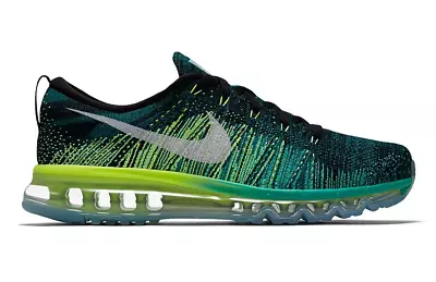 Nike Men's Air Max Flyknit 2016 - Black Clear Jade Volt - 620469-013 - Size 9.5 • $115.99