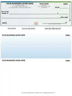 Printed Checks High-Security Blue/Green QuickBooks Compatible - Check On Top • £32.77