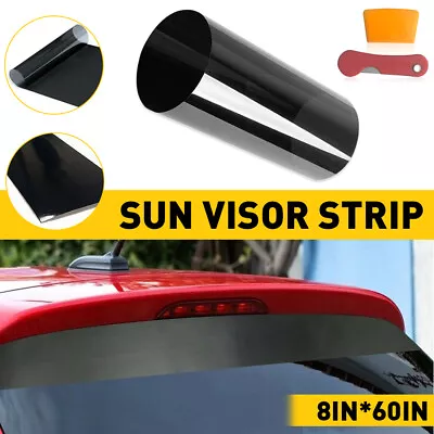 Sun Visor Banner Windshield Strip Vinyl Long Premium Lasting Blank Decal Black • $9.99