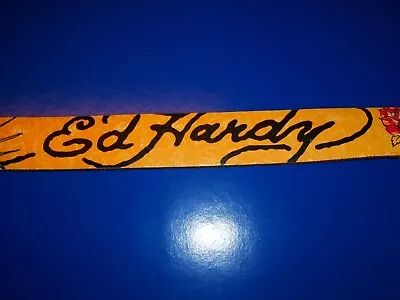 Ed Hardy Belt By Christian Audigier Y2K Genuine Leather HandMade - Size: S * VTG • $39