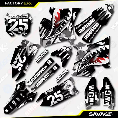 Gray Savage Restyle Graphics Kit Fits 01-08 Suzuki RM125 RM250 RM 125 250 Decal • $64.99