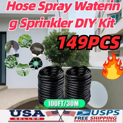 Drip Irrigation System Garden Plant Self Watering Micro Hose Sprinkler Kit149pcs • $11.49