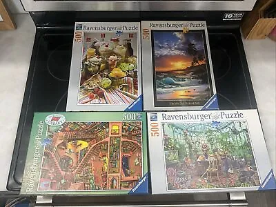 Ravensburger Puzzle  500/Pc Lot Of 4 Estate Sale Hundred Of Puzzles • $28.99