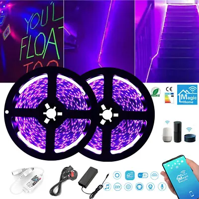 £9.39 • Buy UV Ultra Violet LED Strip Lights 5050 3528 SMD DC 12V 5M 10M 60LED/M Black Light