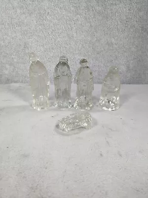 Vintage 6 Piece Clear Glass Nativity Set Gorgeous Designs Inc Christmas • $19.98