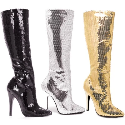 $42.83 • Buy Ellie Sequined Stiletto High Heel Pointed Toe Boots Adult Women Shoes 511/TIN