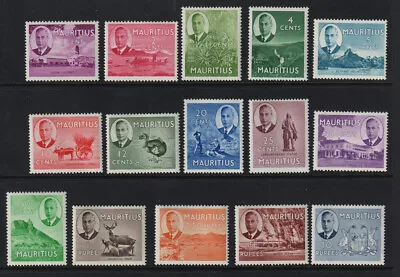 Mauritius 1950 KGVI Set Sc 235-49 MLH VF CV $80.50 • $15.99