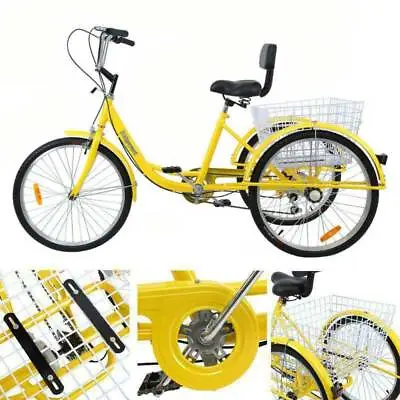 $282.79 • Buy 7-Speed Adult Trike Tricycle 3-Wheel Bike W/Basket For Shopping