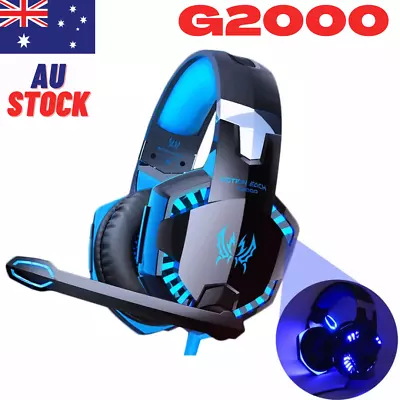 $9.99 • Buy 3.5mm Gaming Headset MIC LED Headphones Surround For PC Laptop PS5 PS4 Xbox One 