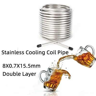  Stainless Steel Metal Coil Tube Immersion Wort Chiller Beer Wine Cooler Home US • $39