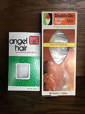 Vintage One Brite Star Angel Hair And One Double Glo Angel Hair Set Of 2 • $29.95