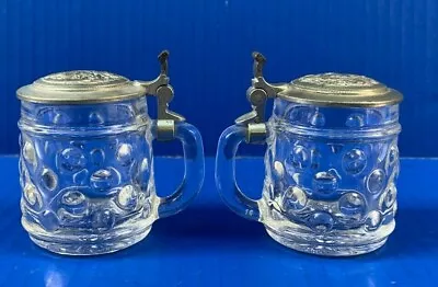 Original Vintage BMF-Schapskrugerl Mini Hobrail Beer/Shot Stein Set Bubble Glass • $10.99