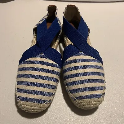 Michael Kors Flats Strapped Blue/White Sandals Espadrilles Women’s Size 6.5 [D8] • $24.99