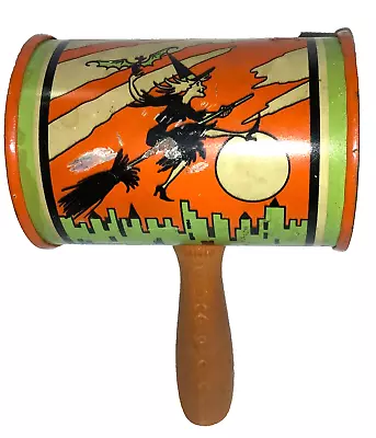 Vintage 1950’s ‘t. Cohn’ Tin Shaker Noisemaker - Halloween Graphics! • $13.50